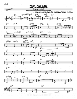 page one of Jalousie (Jealousy) (Real Book – Melody & Chords)