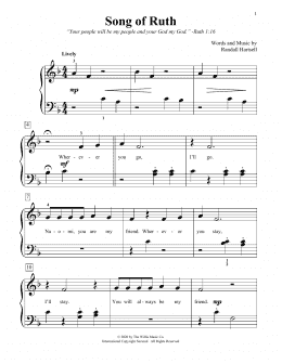page one of Song Of Ruth (Educational Piano)