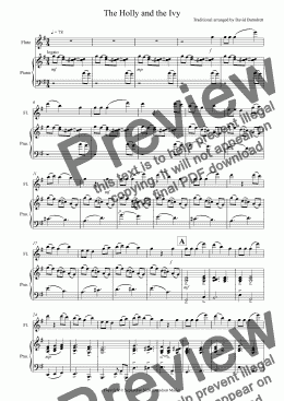 page one of The Holly and the Ivy for Flute and Piano