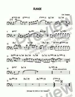 page one of Aubade (bass clef instrument)