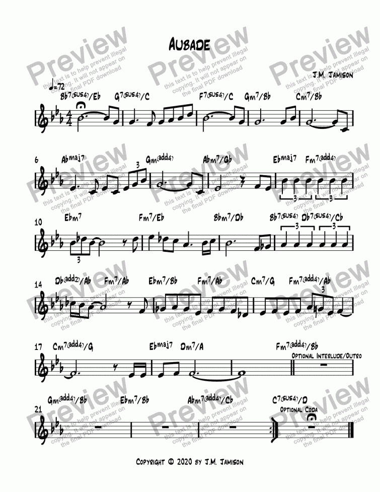 page one of Aubade (C instrument)