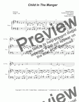 page one of Child In The Manger (Flute or Violin solo and Piano)