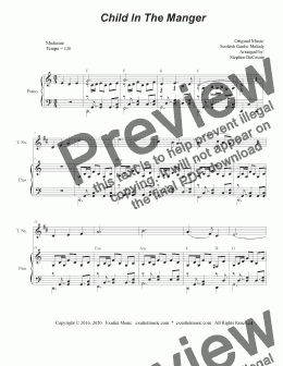 page one of Child In The Manger (Tenor Saxophone solo and Piano)