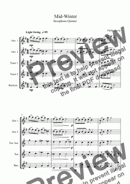 page one of Mid-Winter  Saxophone Quintet (AATTB)