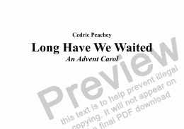 page one of Long Have We Waited - An Advent Carol (congregational version)