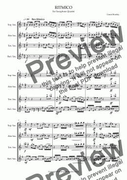 page one of "RITMICO" Original Concert Piece for Saxophone Quartet