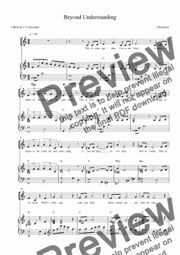 page one of Beyond Understanding (children’s choir and/or SA choral for Harvest Festival)
