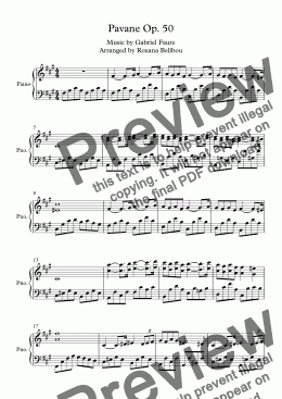 page one of Pavane Op. 50