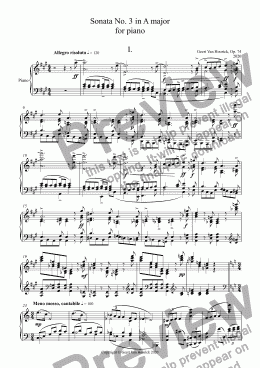 page one of Sonata No. 3 in A major  for piano, Op. 74 - I. Allegro risoluto