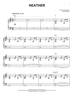 page one of Heather (Easy Piano)