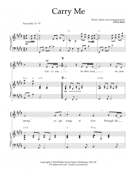 page one of Carry Me (Piano & Vocal)