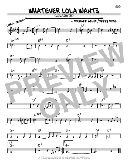 page one of Whatever Lola Wants (Lola Gets) (Real Book – Melody & Chords)