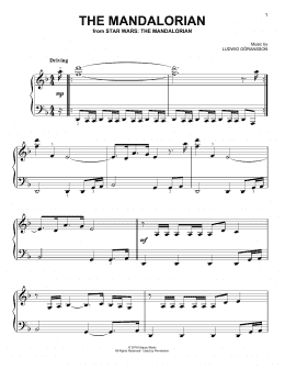 page one of The Mandalorian (from Star Wars: The Mandalorian) (Easy Piano)