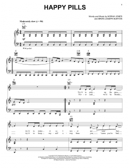 page one of Happy Pills (Piano, Vocal & Guitar Chords)