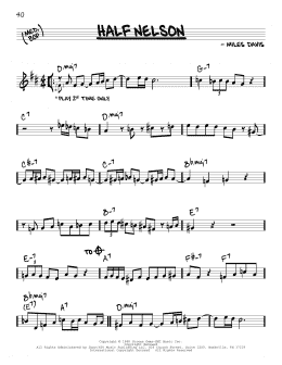 page one of Half Nelson (Real Book – Melody & Chords)