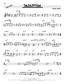 page one of Deception (Real Book – Melody & Chords)