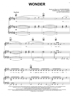 page one of Wonder (Piano, Vocal & Guitar Chords (Right-Hand Melody))