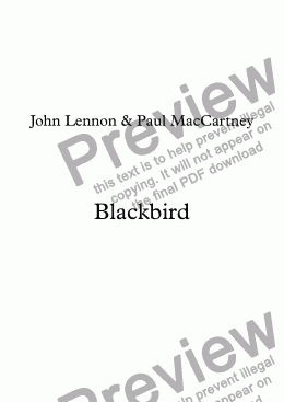 page one of Blackbird 