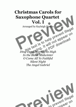 page one of Christmas Carol Selection vol. 1 (AATB saxophone quartet)