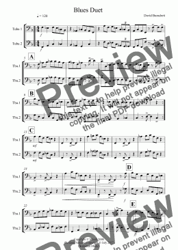 page one of Blues Duet for Tuba Duet
