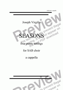 page one of Seasonal Reflections for SAB Choir a cappella No.1 WInter Streams