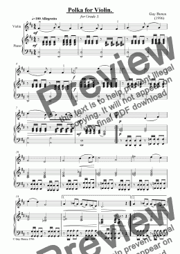 page one of Polka for Violin