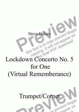 page one of Lockdown Concerto No. 5 (Virtual Rememberance)