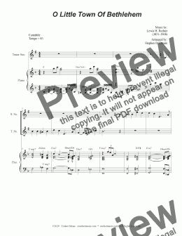 page one of O Little Town Of Bethlehem (Saxophone Quartet and Piano)