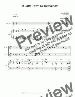 page one of O Little Town Of Bethlehem (Duet for Soprano and Tenor Saxophone)