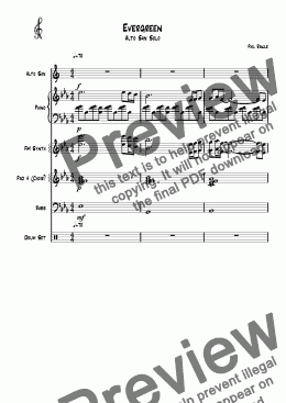 page one of Evergreen - Alto Sax solo