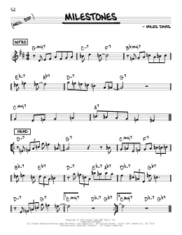 page one of Milestones (Real Book – Melody & Chords)