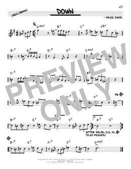 page one of Down (Real Book – Melody & Chords)