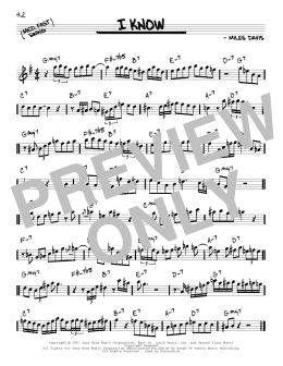 page one of I Know (Real Book – Melody & Chords)
