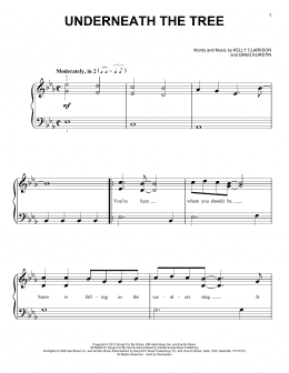 page one of Underneath The Tree (Very Easy Piano)