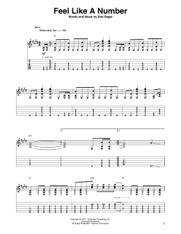 page one of Feel Like A Number (Guitar Tab (Single Guitar))