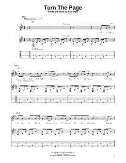 page one of Turn The Page (Guitar Tab (Single Guitar))