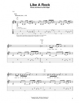 page one of Like A Rock (Guitar Tab (Single Guitar))