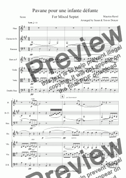 page one of Pavane pour une infante défunte - Ravel - Score - Septet