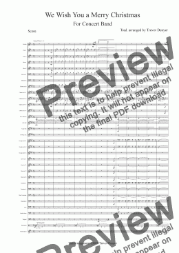 page one of We Wish You a Merry Christmas - Score - Concert Band