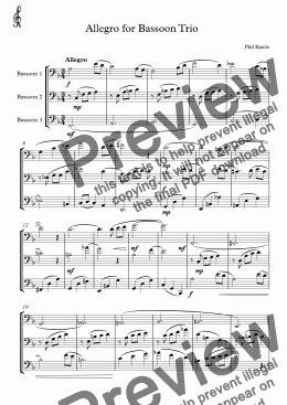 page one of Allegro for Bassoon Trio