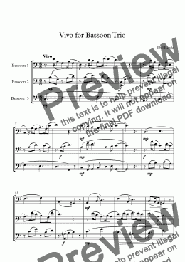 page one of Vivo for Bassoon Trio