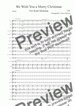 page one of We Wish You a Merry Christmas - Orch - Score