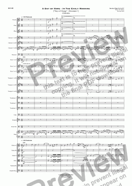 page one of A Day of Hope - In The Early Morning ["Days of Change" - Movement 1]  - Orchestra