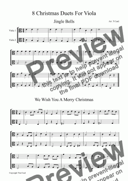 page one of 8 Christmas Duets for Viola
