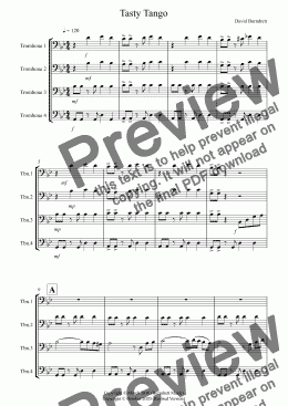 page one of Tasty Tango for Trombone Quartet