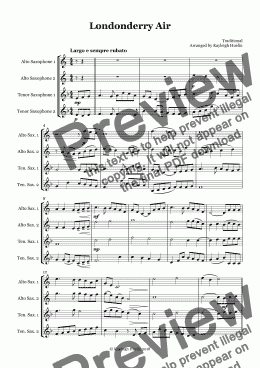 page one of Londonderry Air (AATT saxophone quartet)