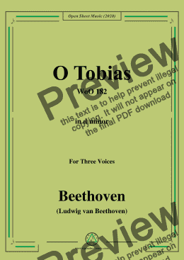 page one of Beethoven-O Tobias,WoO 182,in d minor,for Three Voices
