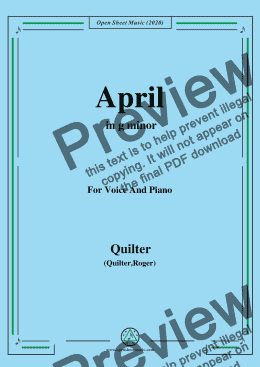page one of Quilter-April in g minor,for Voice and Piano