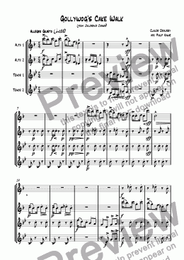 page one of Gollywog’s Cakewalk (AATT Saxes)