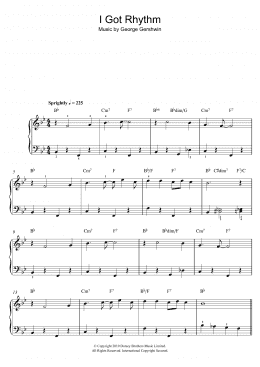 page one of I Got Rhythm (Easy Piano)